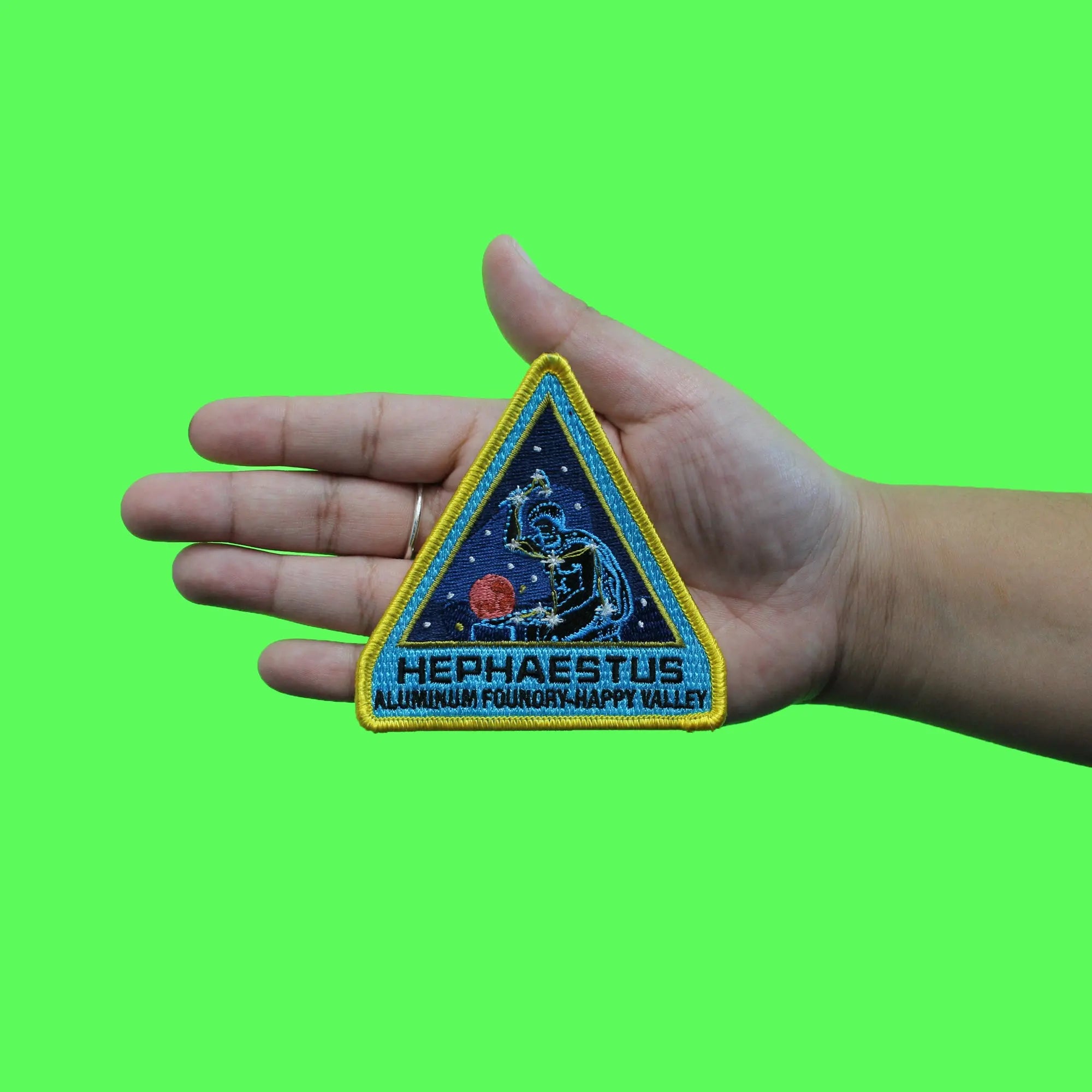 For All Of Mankind Patch Hephaestus Aluminum Founory Happy Valley Embroidered Iron On