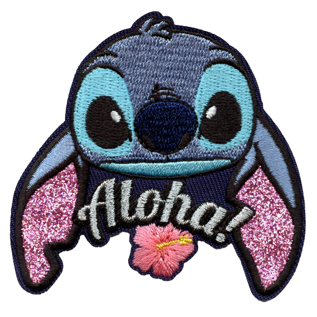 Aloha Hibiscus Flower Patch Disney Stitch Movies Embroidered Applique Iron On