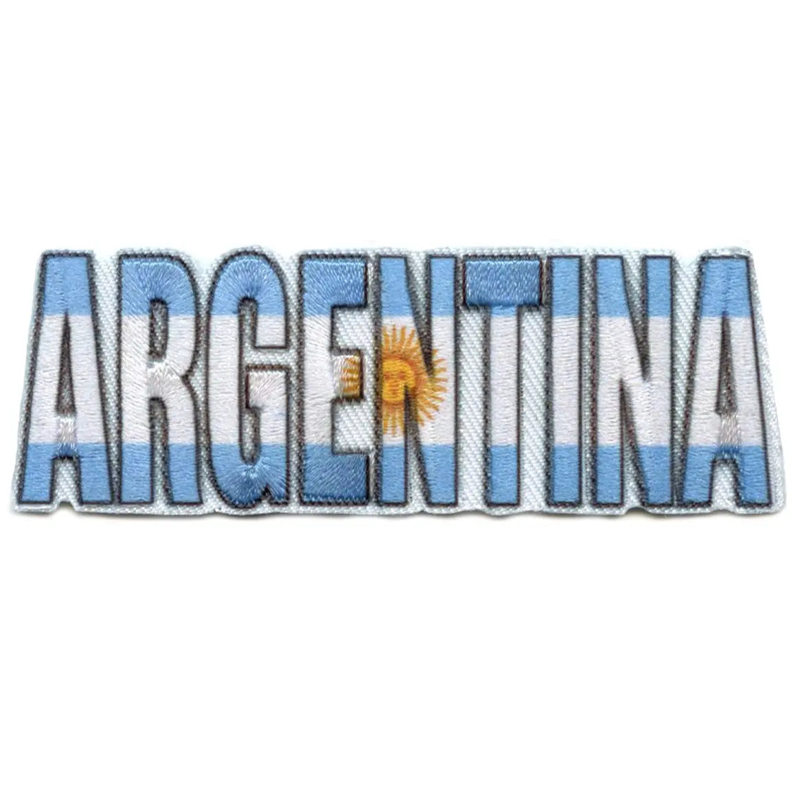 Argentina Flag Script Patch Nostalgic Travel Souvenir Sublimated Embroidered Iron-On