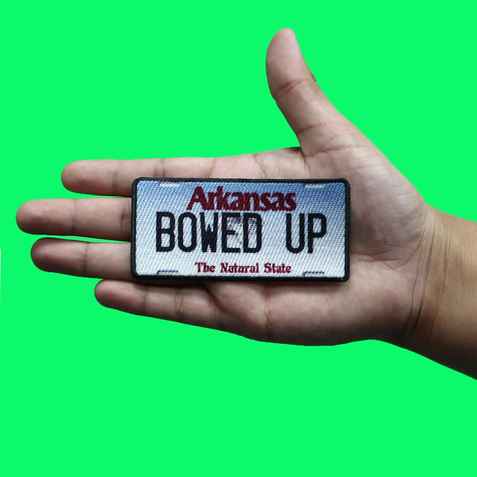 Arkansas State License Plate Patch Bowed Up Nature Sublimated Iron On