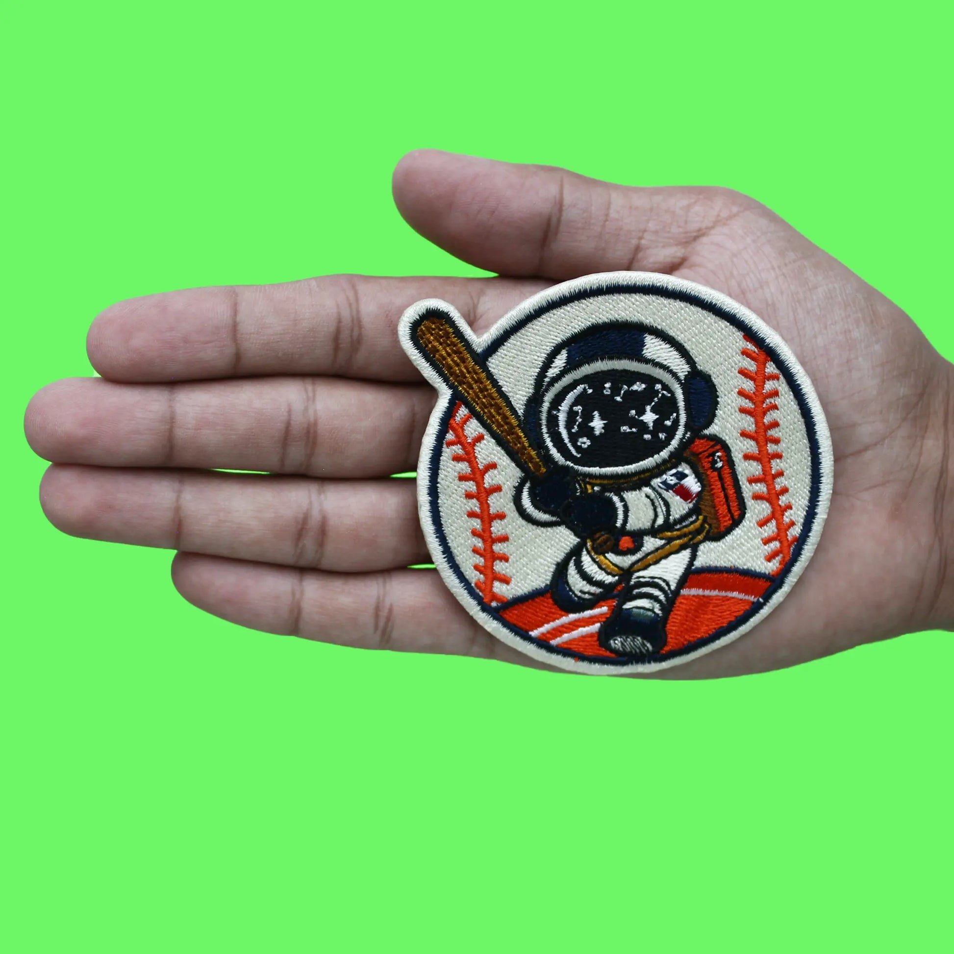 Astronaut Baseball Player Patch Texas Baby Sport Embroidered Iron On