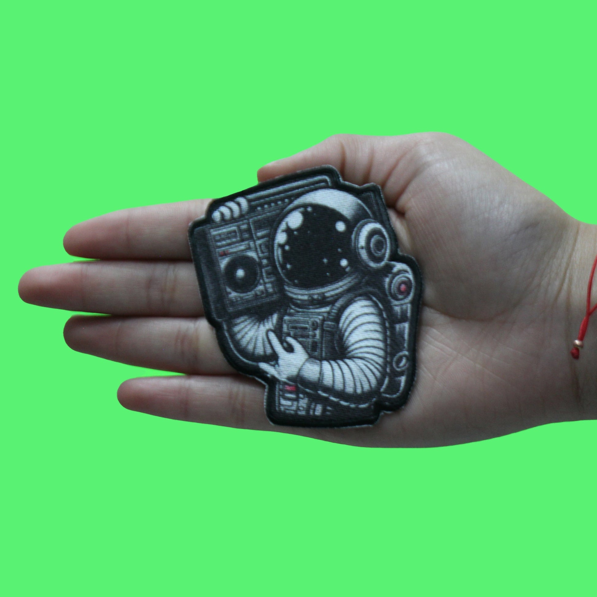 Astronaut Throwing H Patch Boombox Houstonian Pride Sublimation Iron On