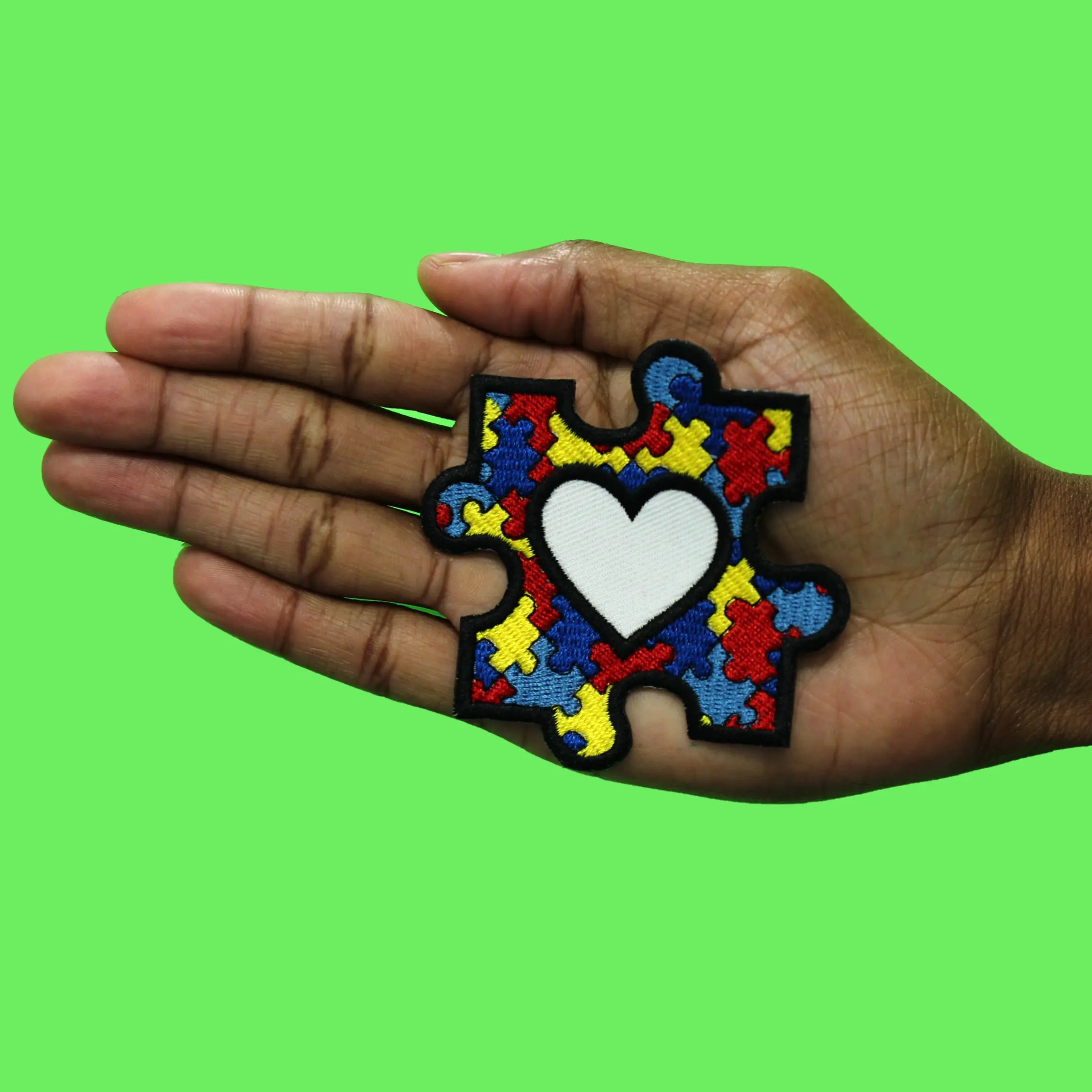 Autism Heart Puzzle Patch Neurodivergent Awareness Movement Embroidered Iron On