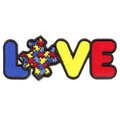 Autism Love Puzzle Patch Awareness Movement Script Embroidered Iron On