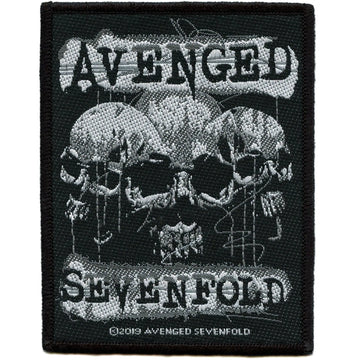 Avenged Sevenfold Band Patch 3 Skulls Rock Woven Iron-On