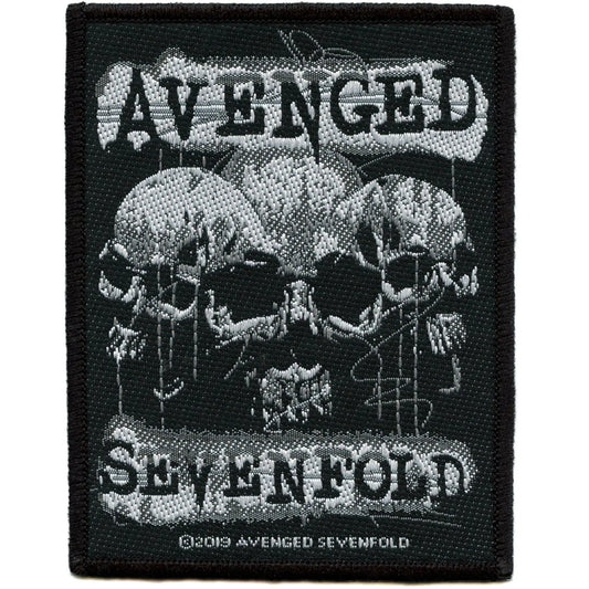 Patch 3 crânes du groupe Avenged Sevenfold tissé à repasser