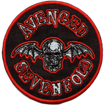 Avenged Sevenfold Round Patch Death Bat Orange Embroidred Iron On