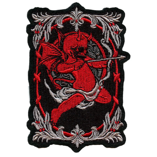 Baby Cupid Satan Patch Red Horror Child Embroidered Iron On