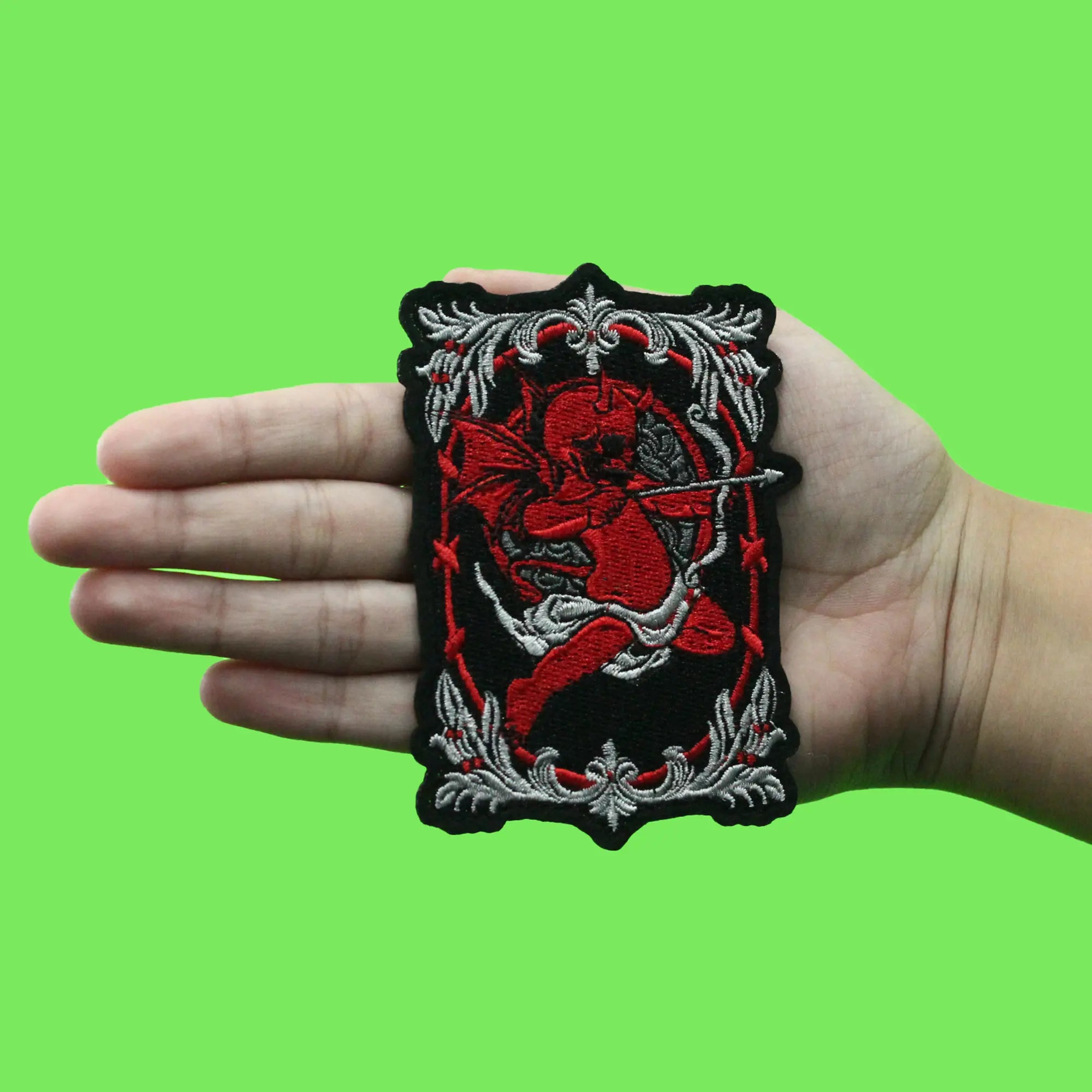 USMilitaryPatch Demon Satan Horned Red Devil Embroidered Iron-On Patch – Small