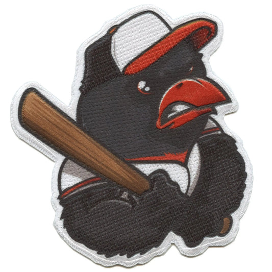 Baltimore Maryland Mascot PhotoPatch Baseball Black Bird Parody Embroidery Iron On