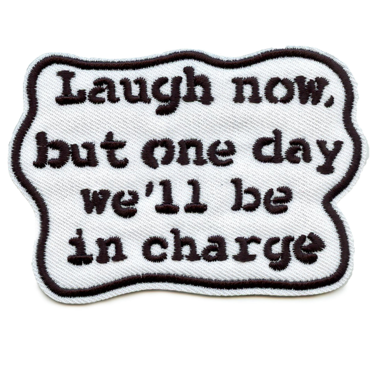 Banksy Laugh Now Patch Famous Graffiti Art Woven Iron On