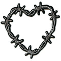Patch coeur en fil de fer barbelé Emo Dark Love brodé thermocollant