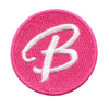 Pink B Badge Patch Doll Toy Movies Embroidered Iron On