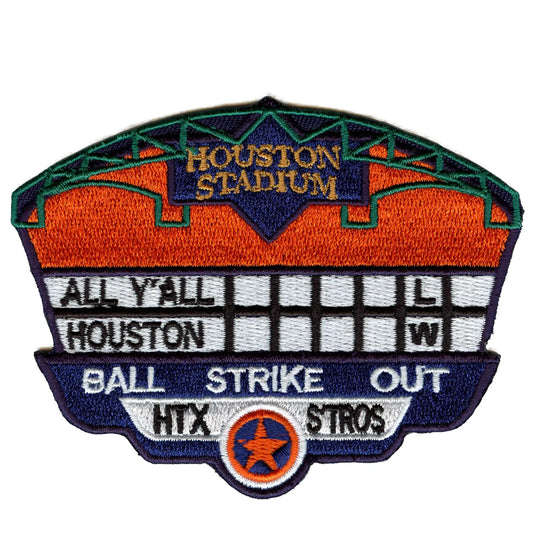 Houston Baseball Score Board Patch Houstonian Sports Fan Embroidered Iron On