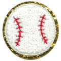 Baseball Gold Border Patch Sports Team Hobbies Chenille Iron On