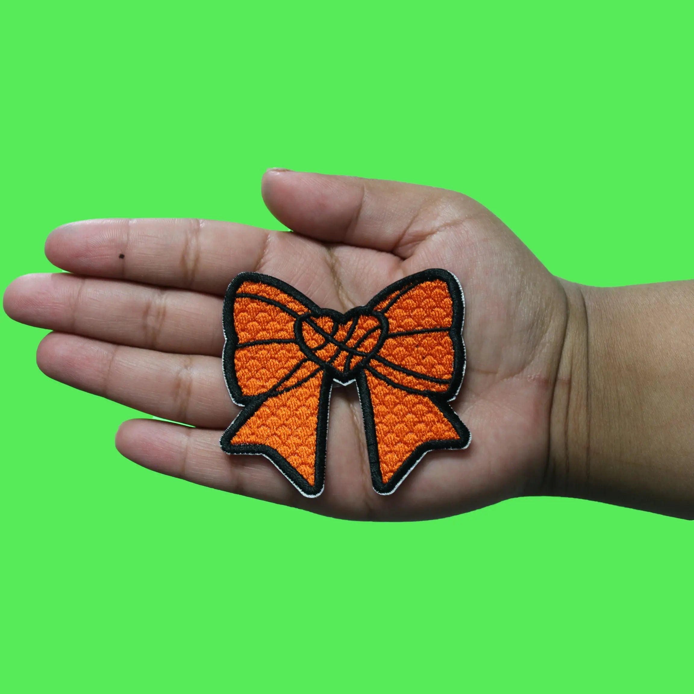 Basketball Heart Bow Patch Sports Fan Love Embroidered Iron On