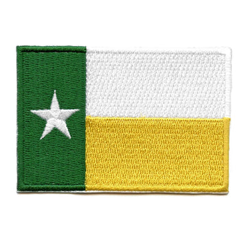 Texas Flag University Patch College Green Yellow Embroidered Iron On