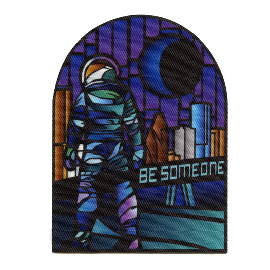 Be Someone Astronaut Patch Stained Glass Houston Woven Iron On