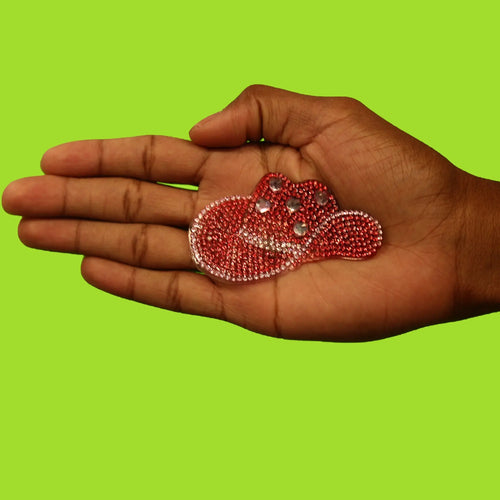 Bedazzled Cowgirl Hat Bling Patch Travel Western Aesthetic Applique Iron On