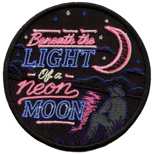 Beneath The Light Of a Neon Moon Patch Country Music Collectible Embroidered Iron-On