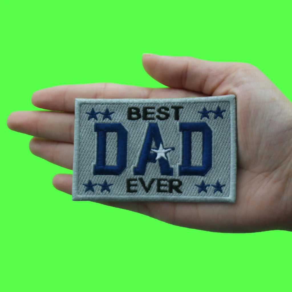Best Dad Ever Patch Football Proud Parent Embroidered Iron On