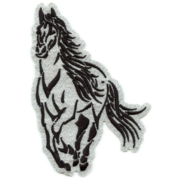 Silver Glass Horse Patch R&B Queen Music Embroidered Iron On