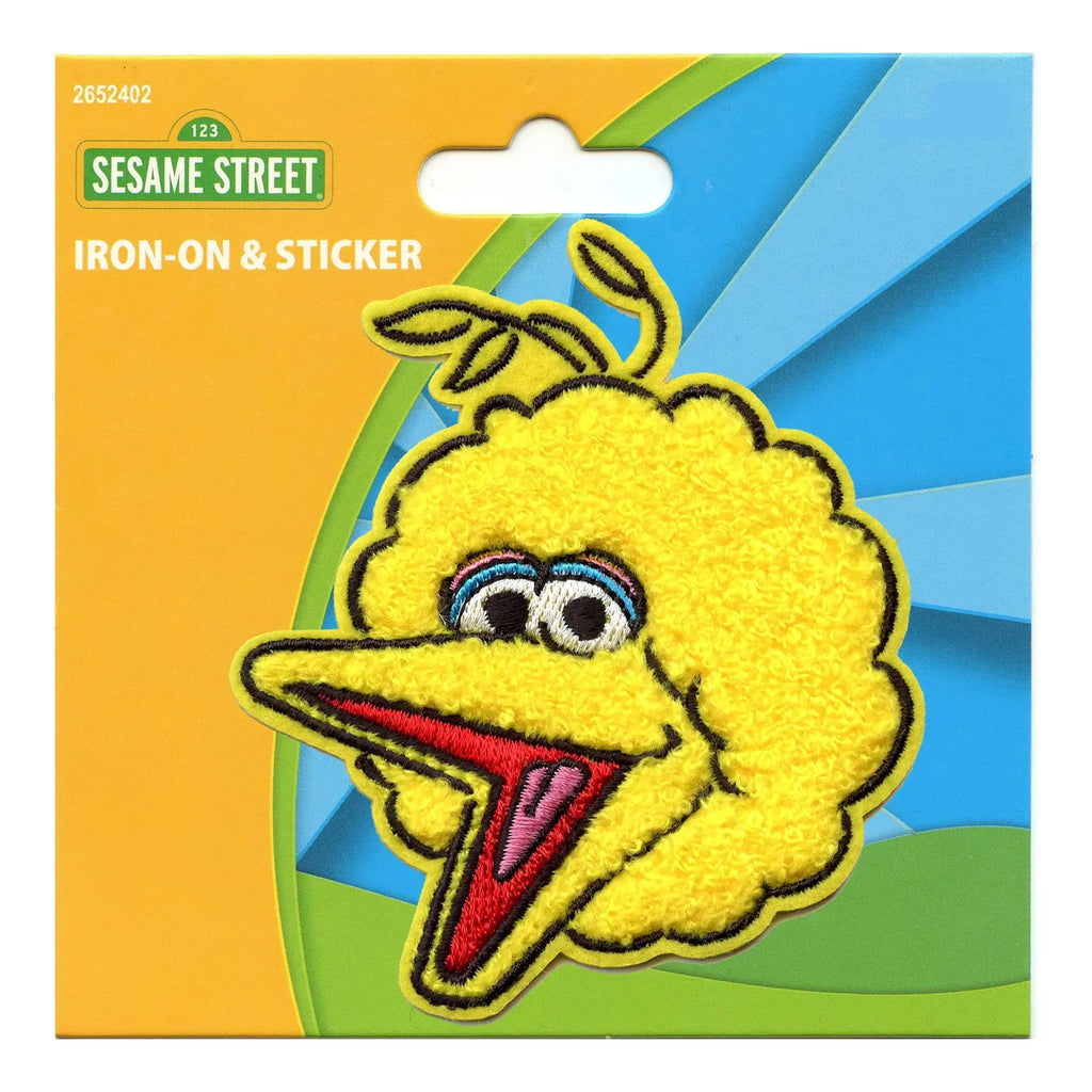 Big Bird Portrait Patch 123 Sesame Street Chenille Embroidered Iron-On