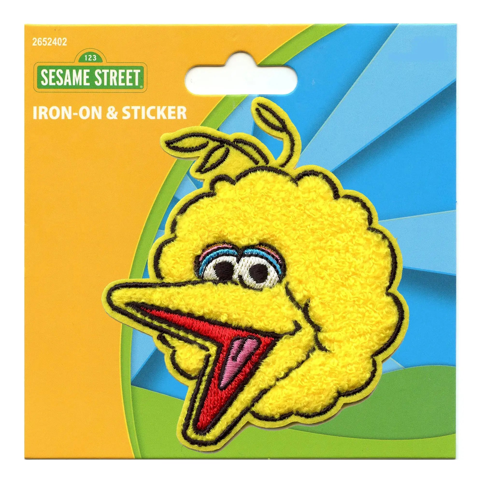 Big Bird Portrait Patch 123 Sesame Street Chenille Embroidered Iron-On