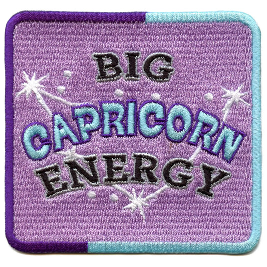 Big Capricorn Energy Patch Constellation Box Script Embroidered Iron On