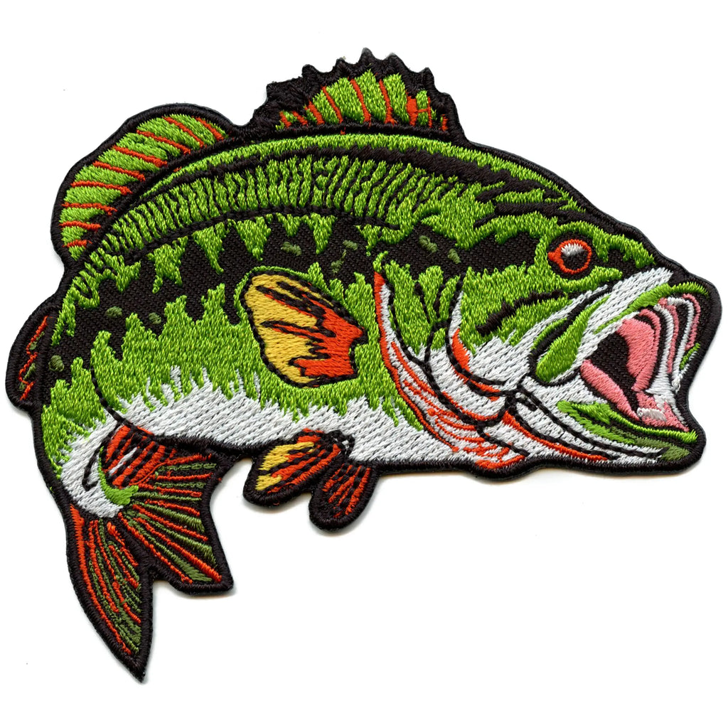 Big Mouth Bass Patch Fishing Bait Hobby Embroidered Iron On – Patch Collection