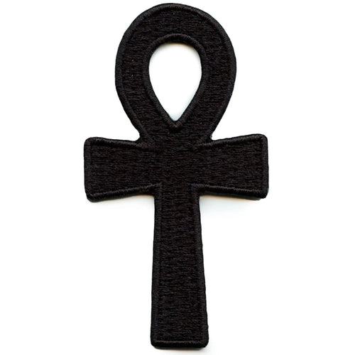 Black Ankh Patch Egyptian Culture Cross Embroidered Iron-On