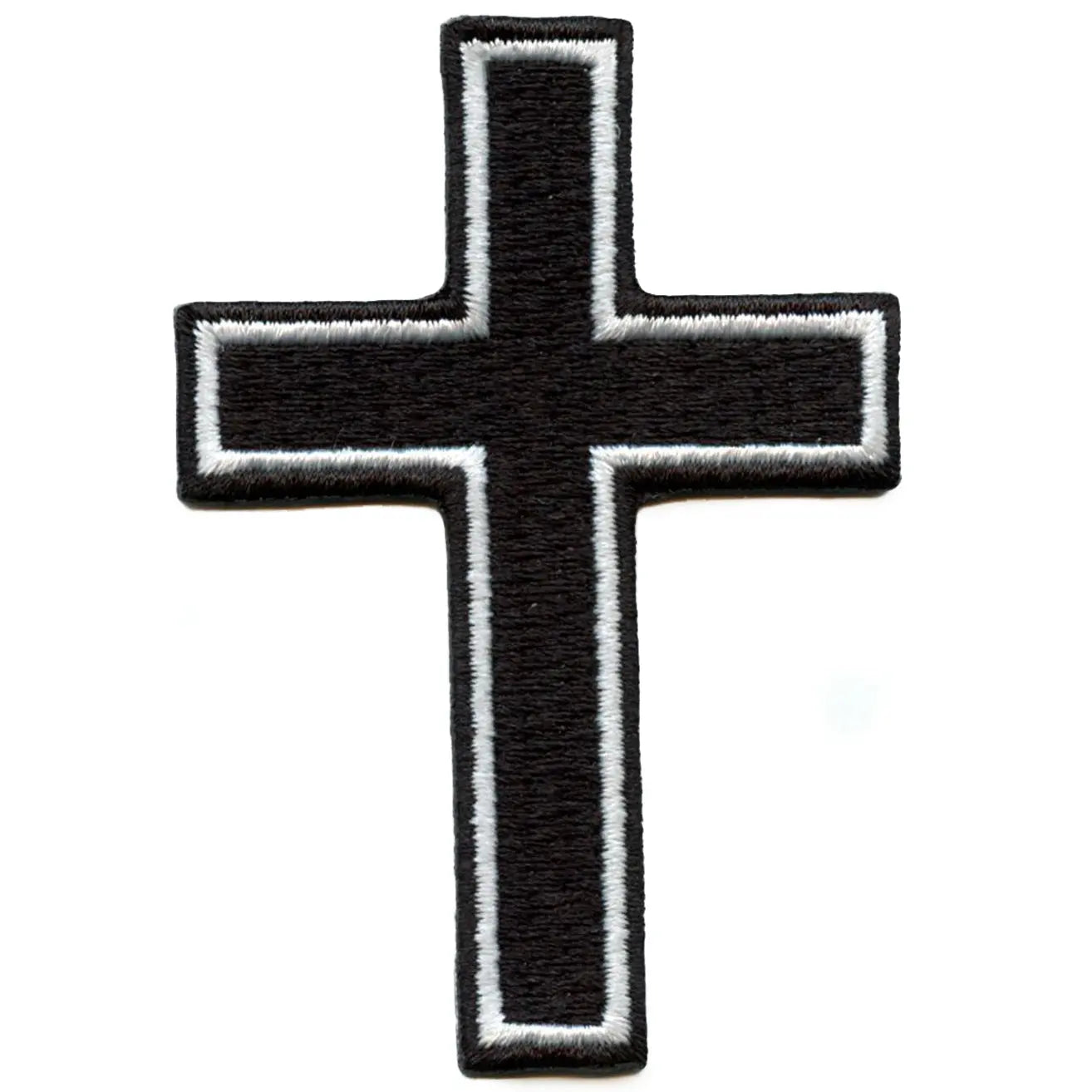 Black Cross Patch Religion Clothing Aesthetic Embroidered Iron-On