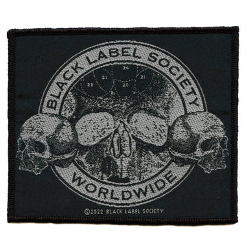 Black Label Society Worldwide Skulls Patch Heavy Metal Band Woven Iron On
