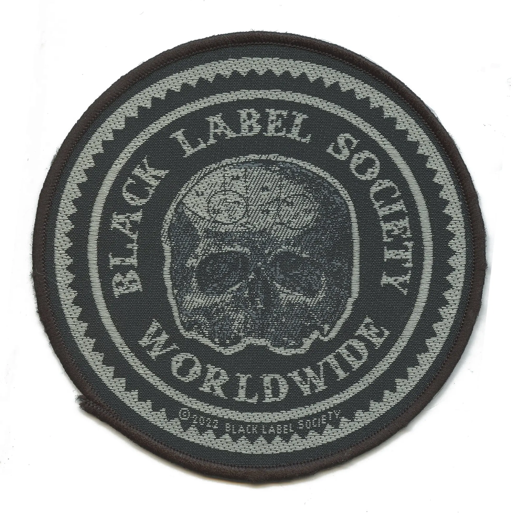 Black Label Society Worldwide Skulls Round Patch Heavy Metal Band Woven Iron On