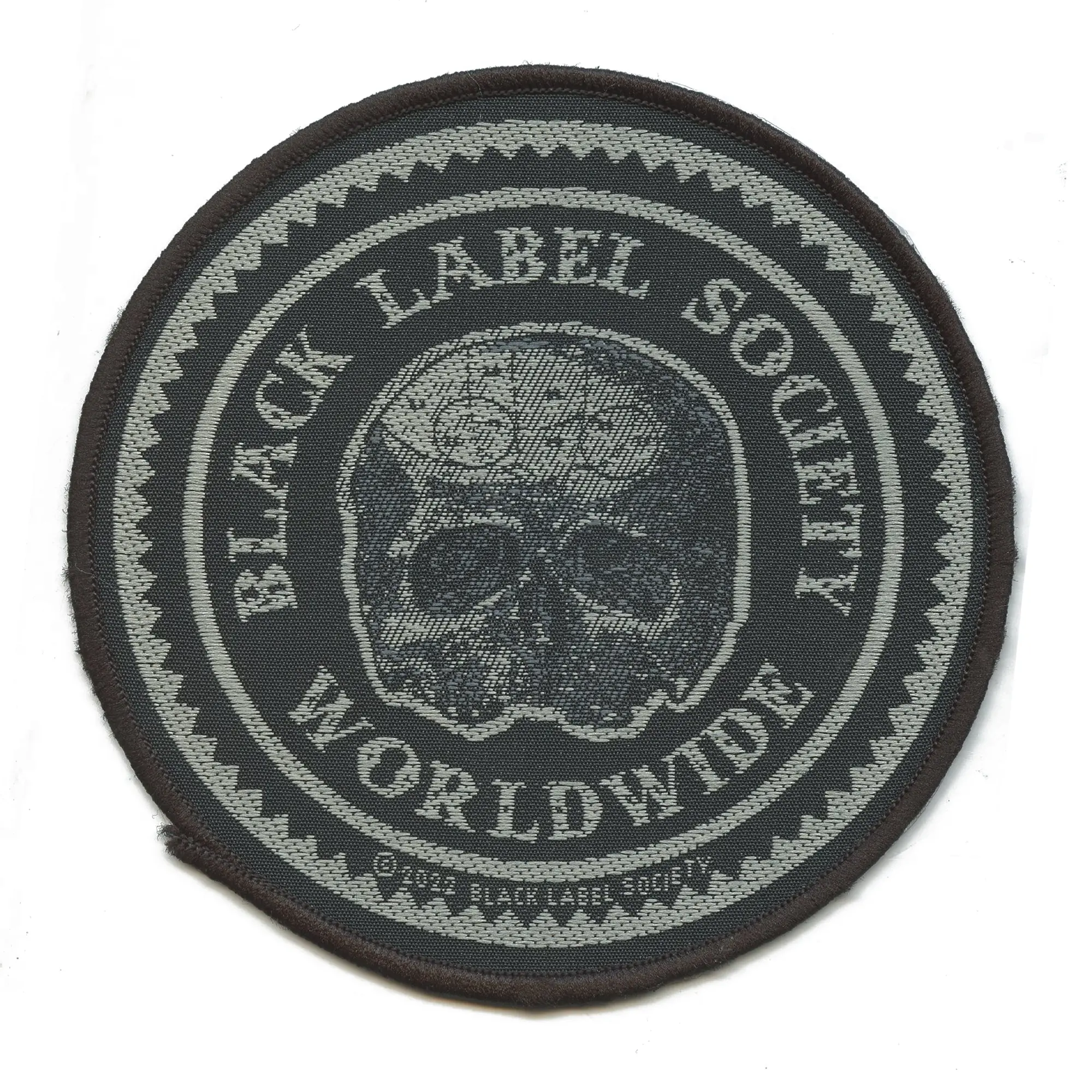 Black Label Society Worldwide Skulls Round Patch Heavy Metal Band Woven Iron On
