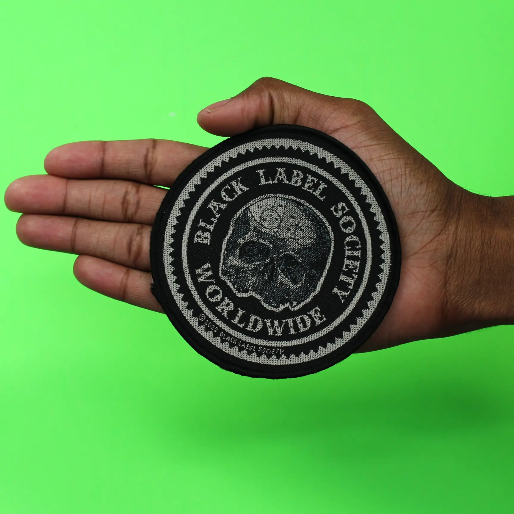 Black Label Society Worldwide Skulls Round Patch Heavy Metal Band Woven Iron On
