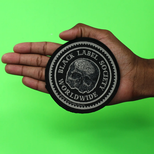 Patch Black Label Society Worldwide Skulls Band Heavy Metal Tissé Thermocollant