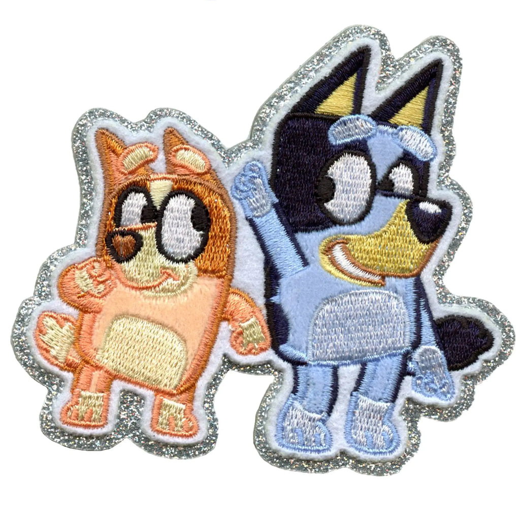 Bluey Bingo Dance Patch Animated Children Cartoon Embroidered Applique Iron-On