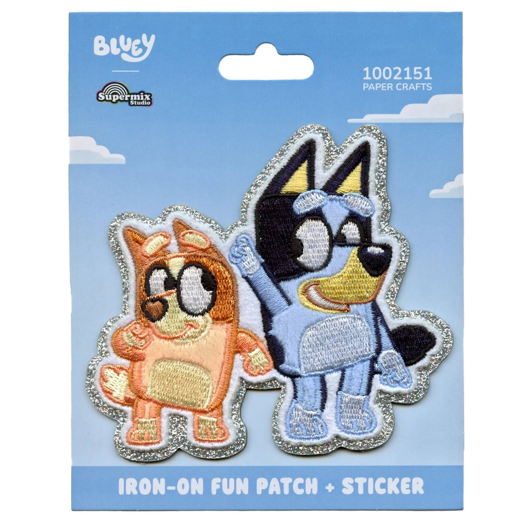 Bluey Bingo Dance Patch Animated Children Cartoon Embroidered Applique Iron-On
