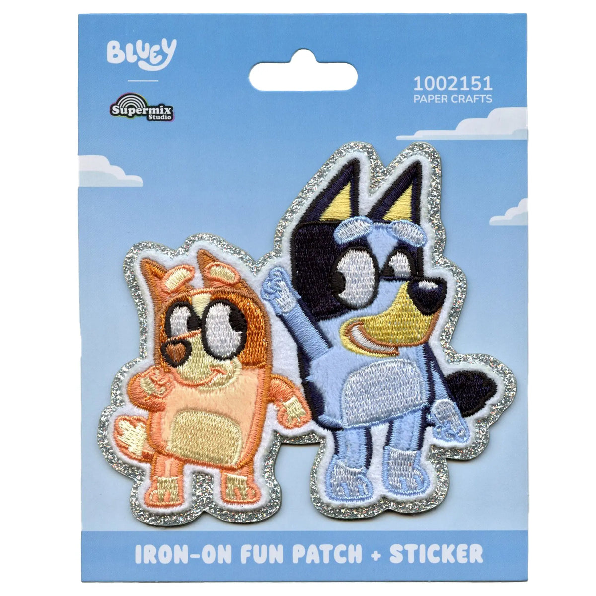 Bluey Bingo Dance Patch Animated Children Cartoon Embroidered Applique Iron-On