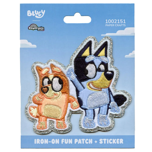 Bluey Bingo Dance Patch Animated Children Cartoon Embroidered Applique Iron-On