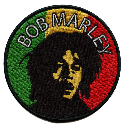 Bob Marley Rasta Patch Jamaican Round Portrait Embroidered Iron On