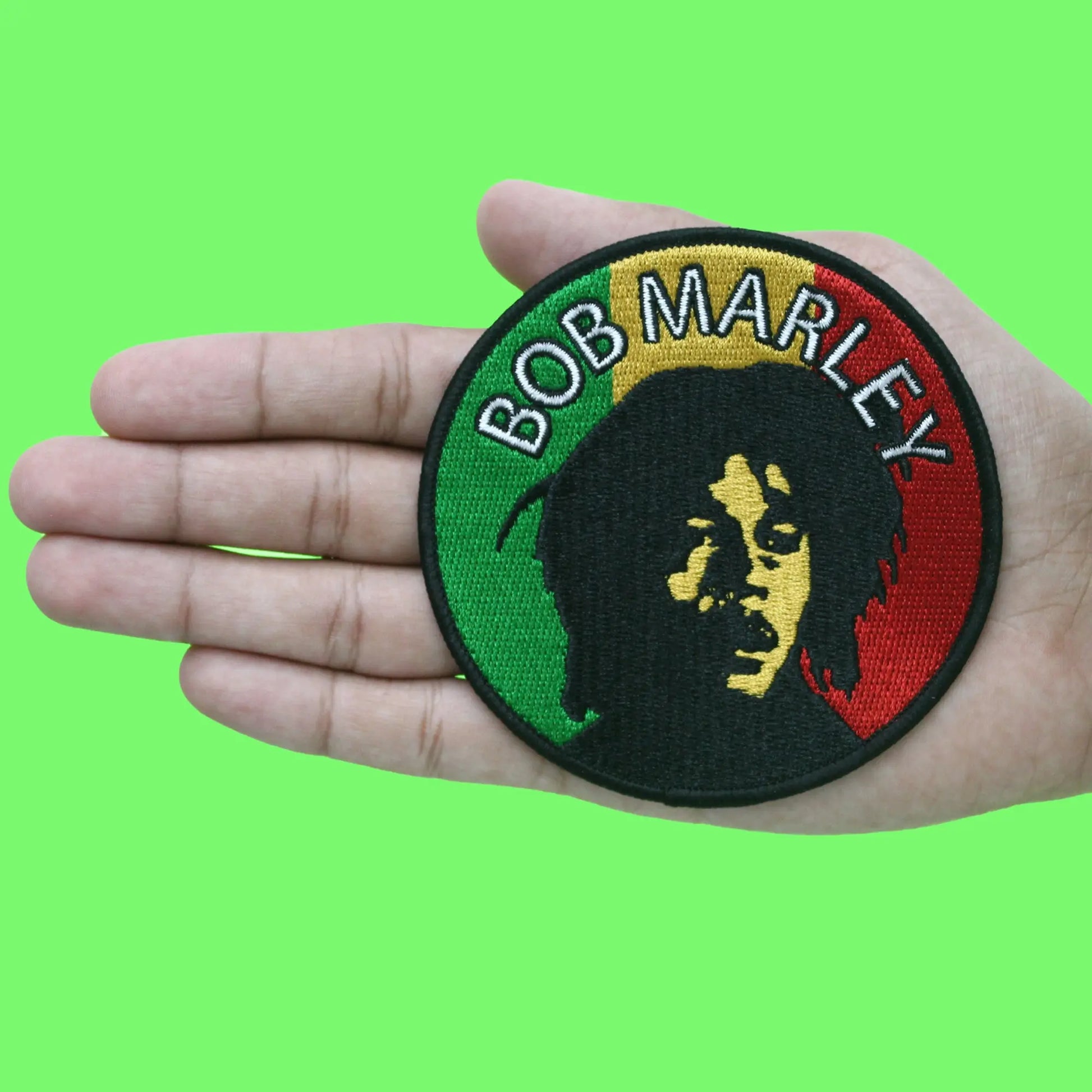 Bob Marley Rasta Patch Jamaican Round Portrait Embroidered Iron On