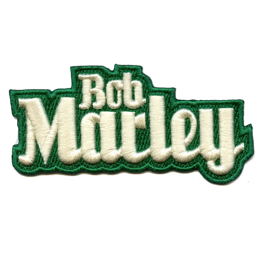 Écusson brodé avec logo du chanteur Bob Marley en écriture cursive