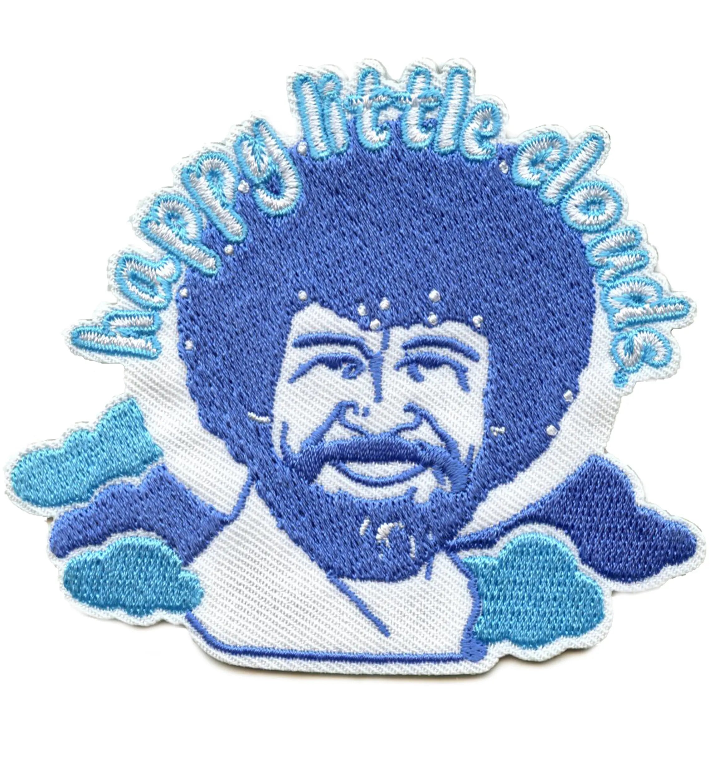 Bob Ross Happy Little Clouds Patch Nature-focused Embroidered Iron On