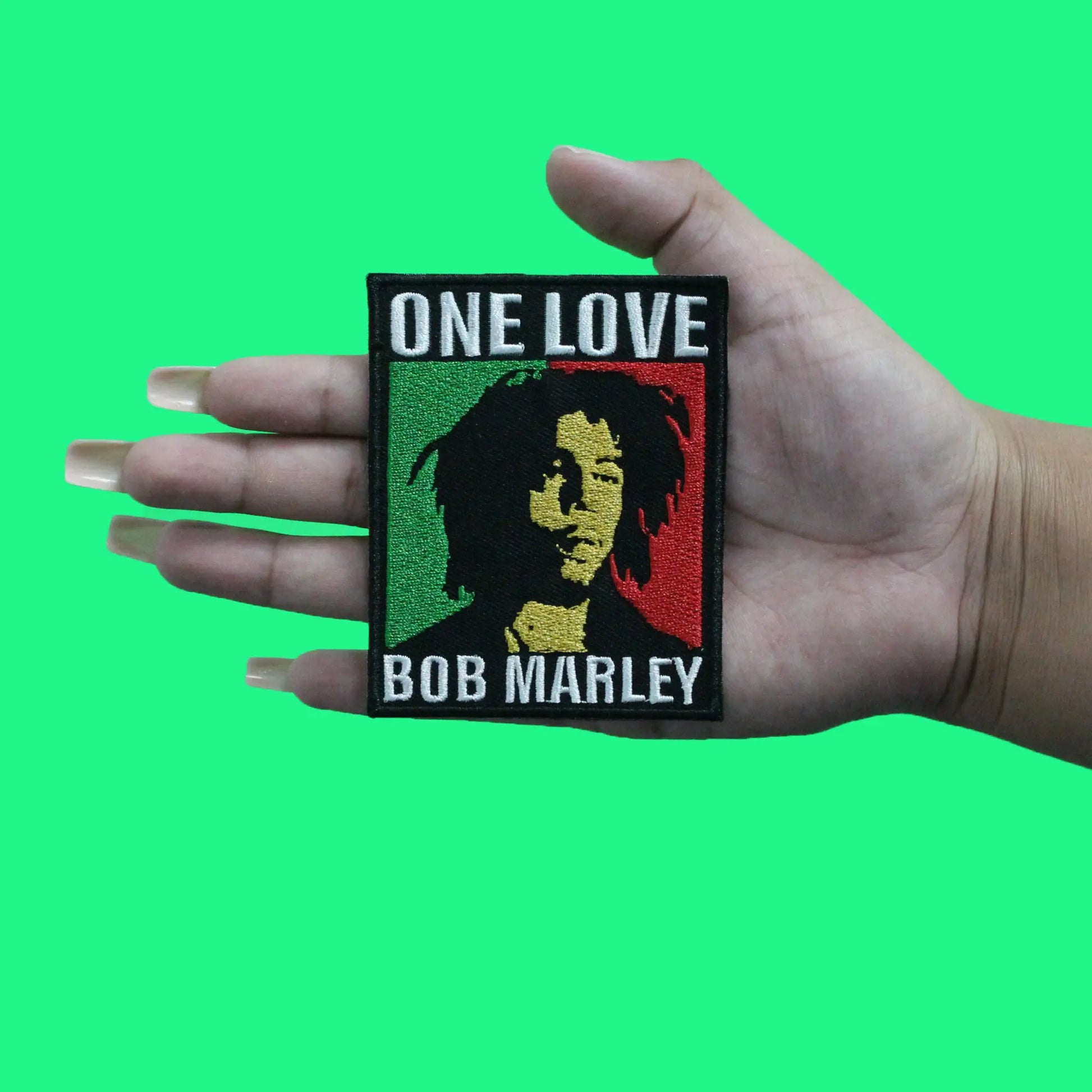 Bob Marley One Love Patch Jamaican Rasta Reggae Embroidered Iron On