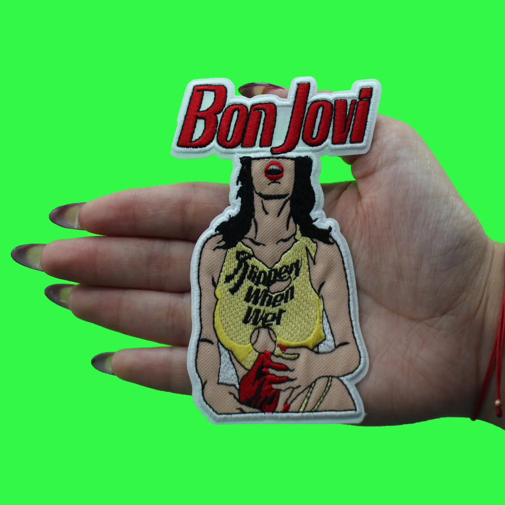 Bon Jovi Girl Patch Slippery When Wet Embroidered Iron On
