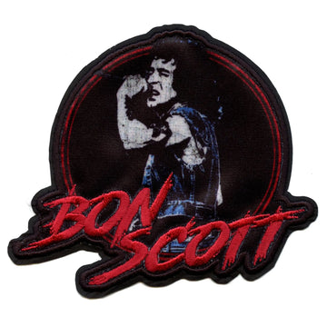 Bon Scott Singing Patch ACDC Rock Band Sublimated Embroidered Iron On