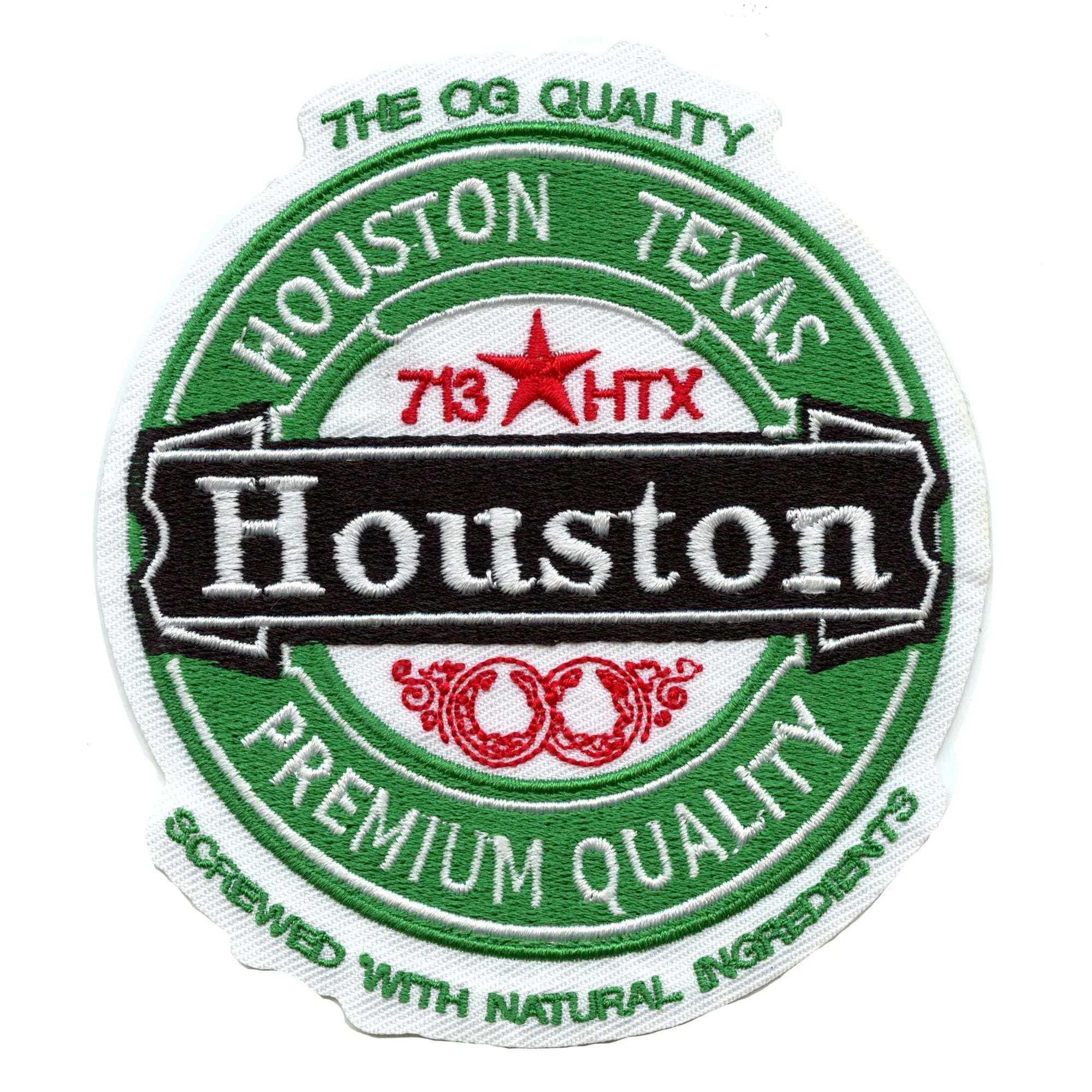 Houniken Houston Beer Parody Patch 713 Premium Quality Embroidered Iron on