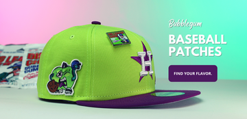 Baseball Hat with Big League Chew Bubblegum Flavors Patches